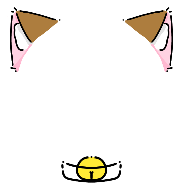 white collar dark orange cat ears Decoration